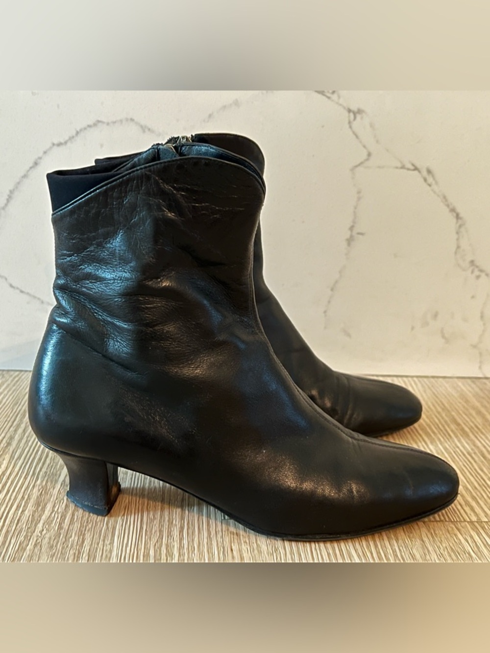 Thierry Rabotin Black Leather Ankle Booties